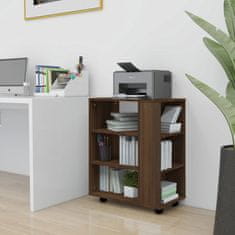 Vidaxl Omarica na kolesih rjav hrast 60x35x75 cm konstruiran les