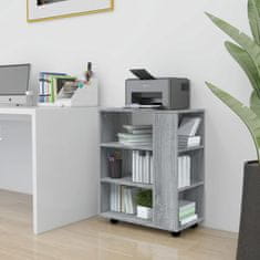 Vidaxl Omarica na kolesih siva sonoma 60x35x75 cm konstruiran les