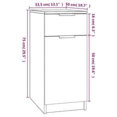 Vidaxl Omarica za pisalno mizo siva sonoma 33,5x50x75 cm konst. les