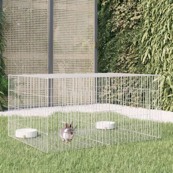 Greatstore 2-delna ograda za zajce 110x79x54 cm pocinkano železo