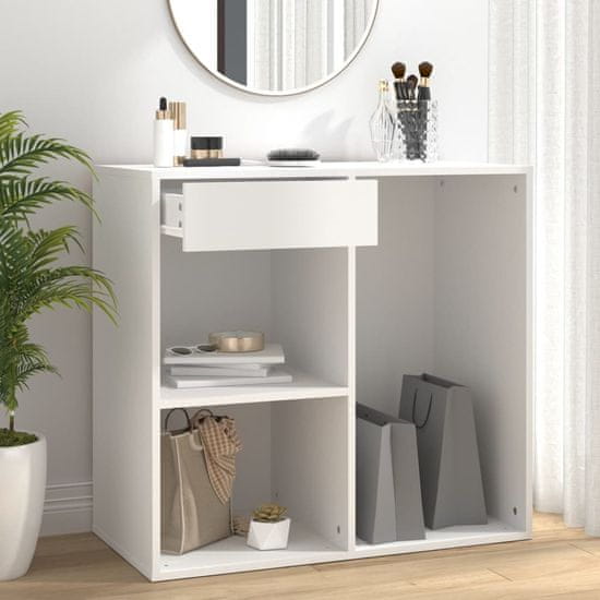 Vidaxl Kozmetična omarica bela 80x40x75 cm konstruiran les