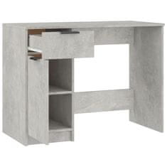 Vidaxl Pisalna miza betonsko siva 100x50x75 cm konstruiran les