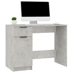 Vidaxl Pisalna miza betonsko siva 100x50x75 cm konstruiran les