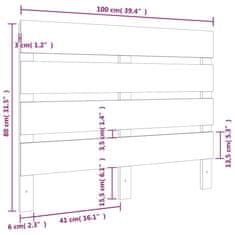 Vidaxl Posteljno vzglavje 100x3x80 cm trdna borovina
