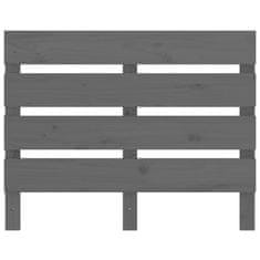 Vidaxl Posteljno vzglavje sivo 100x3x80 cm trdna borovina