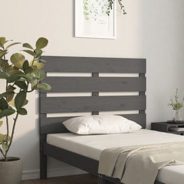 Vidaxl vidaXL Vzglavje postelje, sivo, 100x3x80 cm, masiven borov les