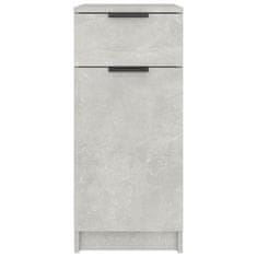 Vidaxl Omarica za pisalno mizo betonsko siva 33,5x50x75 cm konst. les