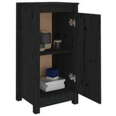 Vidaxl Komoda 2 kosa črna 40x35x80 cm trdna borovina