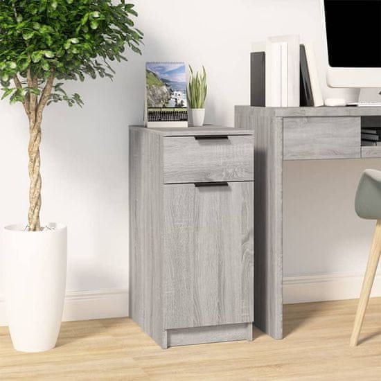 Vidaxl Omarica za pisalno mizo siva sonoma 33,5x50x75 cm konst. les