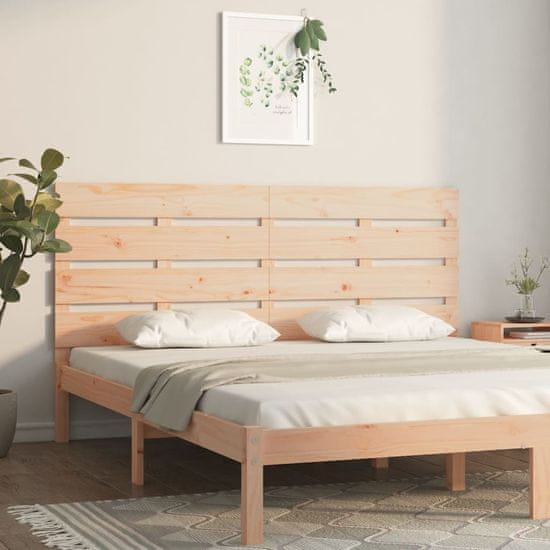 shumee Posteljno vzglavje 120x3x80 cm trdna borovina