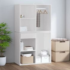 Vidaxl Garderobna omarica bela 80x40x65 cm konstruiran les