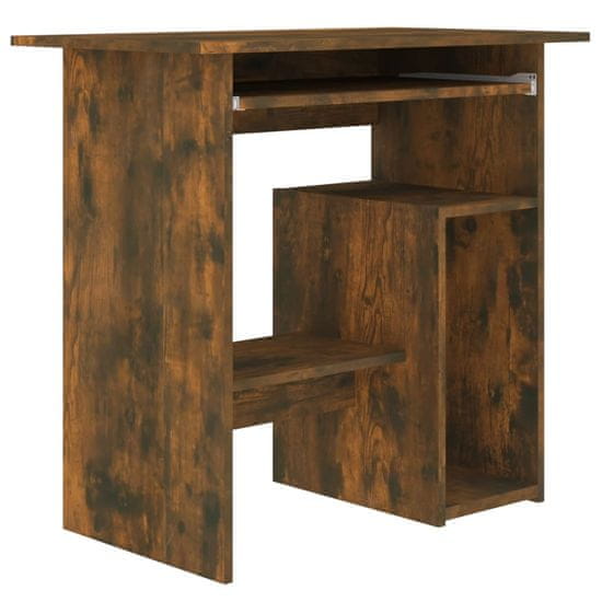 Vidaxl Pisalna miza dimljeni hrast 80x45x74 cm konstruiran les