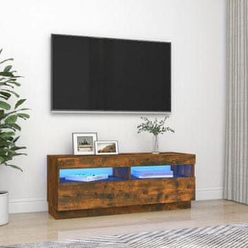 Vidaxl vidaXL TV omarica z LED osvetlitvijo dimljen hrast 100x35x40 cm