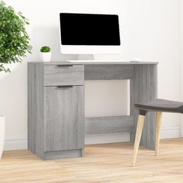 Vidaxl vidaXL Pisalna miza, siva sonoma hrastova, 100x50x75 cm, material na osnovi lesa