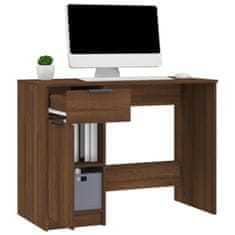 Vidaxl Pisalna miza rjavi hrast 100x50x75 cm konstruiran les