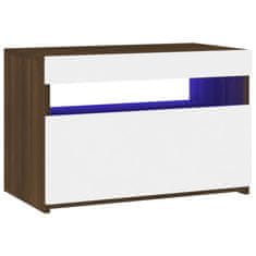 Vidaxl TV omarica z LED lučkami rjavi hrast 60x35x40 cm