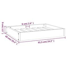 Vidaxl Pasja postelja siv 61,5x49x9 cm trdna borovina