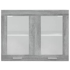 Vidaxl Steklena viseča omarica siva sonoma 80x31x60 cm konstruiran les