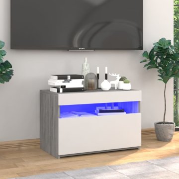 Vidaxl vidaXL TV omarica z LED osvetlitvijo, siva, hrast sonoma, 60x35x40 cm