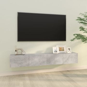 Vidaxl vidaXL TV stenske omarice, 2 kosa, betonsko siva, 100 x 30 x 30 cm
