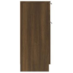 Vidaxl Komoda 2 kosa rjavi hrast 30x30x70 cm konstruiran les
