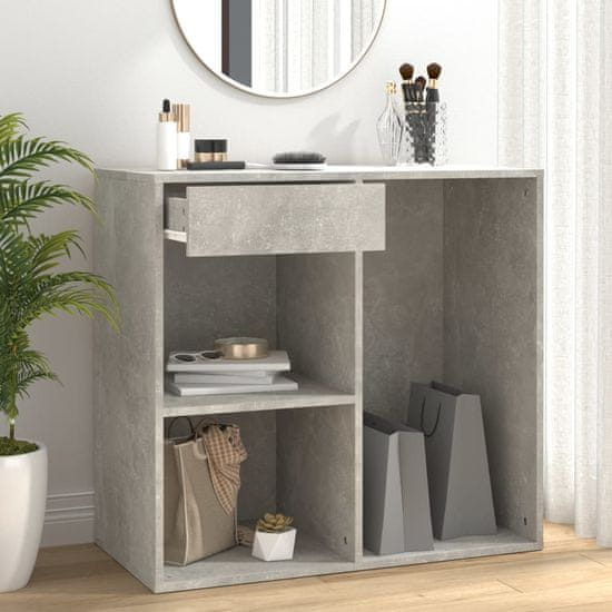 Vidaxl Kozmetična omarica betonsko siva 80x40x75 cm konstruiran les