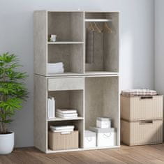 Vidaxl Garderobna omarica betonsko siva 80x40x65 cm konstruiran les