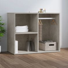Vidaxl Garderobna omarica betonsko siva 80x40x65 cm konstruiran les