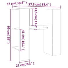 shumee Omarica za predsobo bela 97,5x37x99 cm konstruiran les