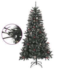 Vidaxl Umetna novoletna jelka s stojalom zelena 180 cm PVC