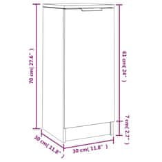 Vidaxl Komoda betonsko siva 30x30x70 cm konstruiran les