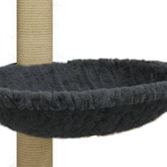 Vidaxl Mačje drevo s praskalnikom iz sisala temno sivo 74 cm