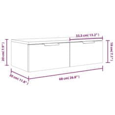 Vidaxl Stenska omarica siva sonoma 68x30x20 cm konstruiran les