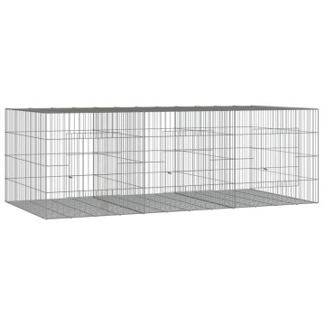 Vidaxl 3-delna ograda za zajce 163x79x54 cm pocinkano železo