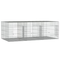 Vidaxl 3-delna ograda za zajce 163x79x54 cm pocinkano železo