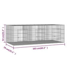 Vidaxl 3-delna ograda za zajce 163x79x54 cm pocinkano železo