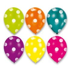 Amscan Napihljivi baloni Dots 6 kosov, mešanica barv