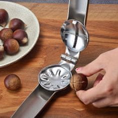 Cool Mango 2 v 1 klešče za orehe in kostanj, kovinski lomilec, nož za kostanj, ergonomski ročaj, zlahka zlomi vse vrste lupin, lomilec za lešnike, mandlje, kostanj in oreh, 1+1 gratis – Nutcracker