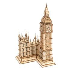 Robotime Lesena 3D sestavljanka Ura Tower Big Ben Shining