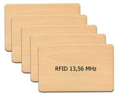 Mave 5 kos Lesenih RFID kartic s 13,56 MHz čipom ISO14443