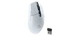 G305 gaming miška, Lightspeed, brezžična, bela (910-005291)