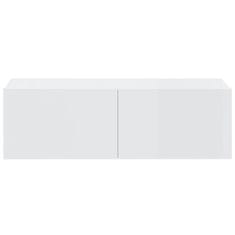 Vidaxl Stenske TV omarice 4 kosi visok sijaj bele 100x30x30 cm
