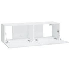 Vidaxl Stenske TV omarice 4 kosi visok sijaj bele 100x30x30 cm