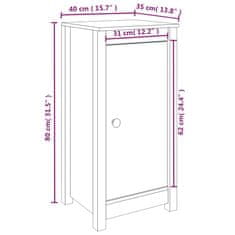 Vidaxl Komoda 2 kosa črna 40x35x80 cm trdna borovina