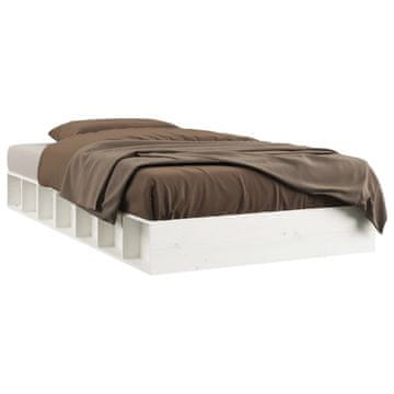 Vidaxl Posteljni okvir bel 140x190 cm trden les