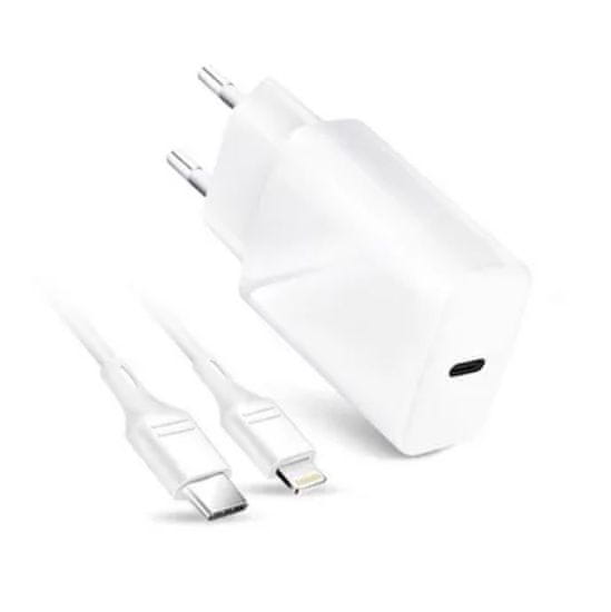 FORCELL Stenski polnilec z USB-C vtičnico in lighting kablom 3A 20W PD in QC 4.0