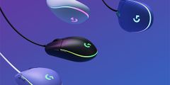Logitech G102 LightSync gaming miška, vijolična