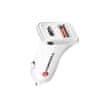 Avtopolnilec za hitro polnjenje USB 3.0 + USB C Quick Charge + Power Delivery PD20W 4A bel