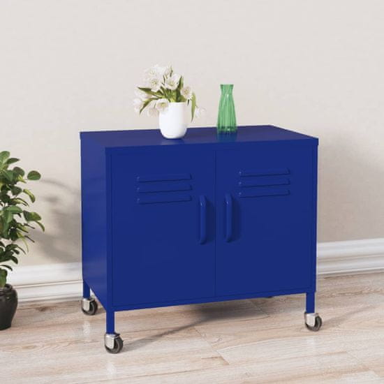 Vidaxl Omara za shranjevanje mornarsko modra 60x35x49 cm jeklo