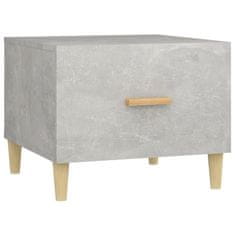 Vidaxl Klubska mizica betonsko siva 50x50x40 cm konstruiran les